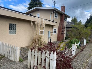 Front of the house, as you come in