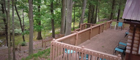 large deck overlooking Hunters Creek