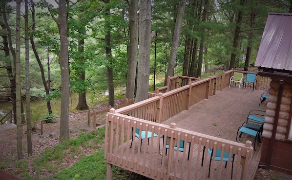 large deck overlooking Hunters Creek