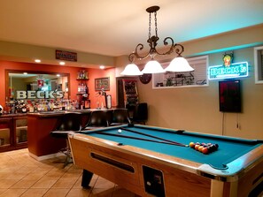 Bar (empty bottles) and Pool Table 