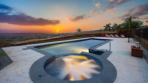 Watch breathtaking sunsets from the hot tub