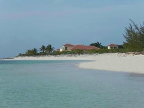 View of Jodo Estate from Parrot Cay....7 gated acres,over 400ft of beachfront.