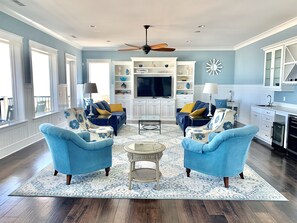 Living room with speaker system