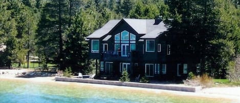 Just steps away from Lake Tahoe!  This photo in high water year!