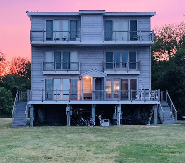 Our home at sunset.