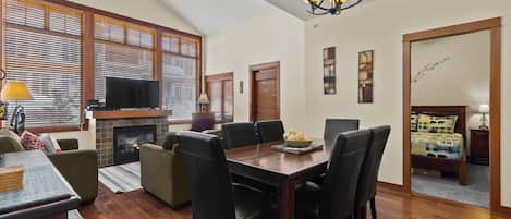 Living room and dining area