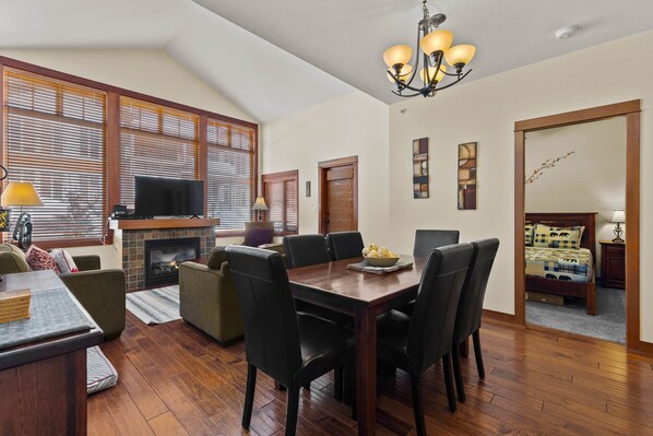 Living room and dining area