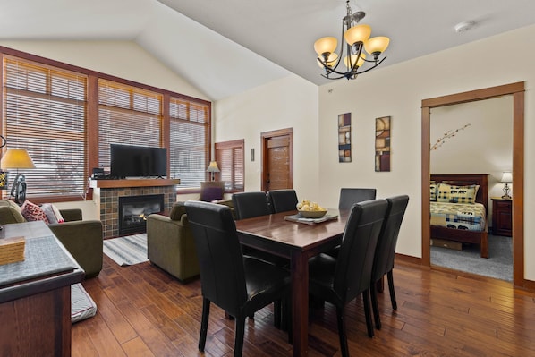 Living room and dining area