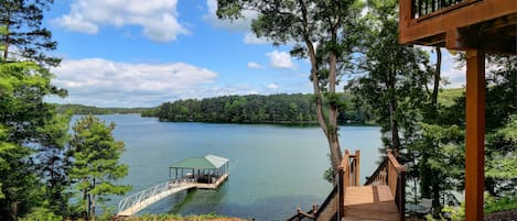 Side Yard, Upper attached deck and view of Lake Allatoona