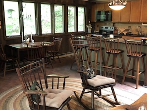 Main living area into kitchen