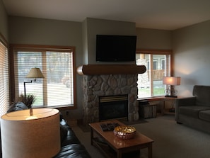Living room - gas fireplace. 