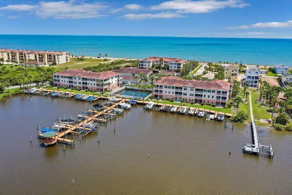 Front second story unit with ocean view and intercostal view