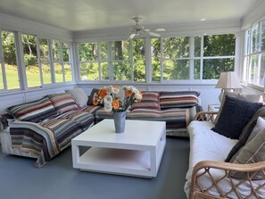 front porch lake view sunny