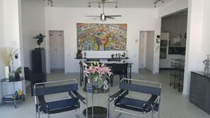 Living and dining room with open kitchen All rooms have air conditioner and fans