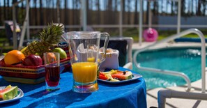 Enjoy breakfast in the warm Florida sun. 
