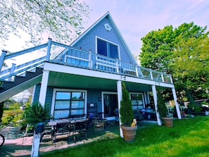 LARGE DECK AND COVERED PATIO FACING THE WATER  & NEW PRIVATE SIDE PATIO TO ENJOY