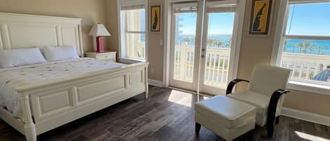 Spacious Master Bedroom With an ocean view and a balcony!