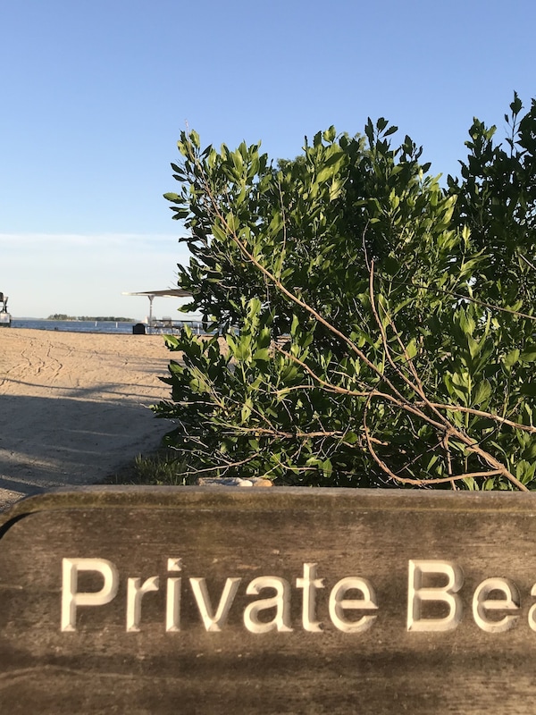 Our home is in a small private beach community.