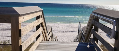 The most beautiful, white sand beaches in the world are right across the street.