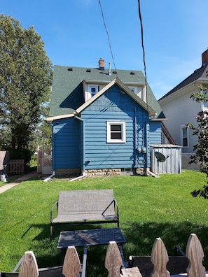 Fenced in backyard