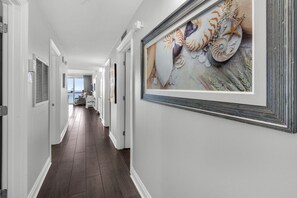 Walk in and be greeted by a direct line of sight to the beautiful blue Gulf waters.
