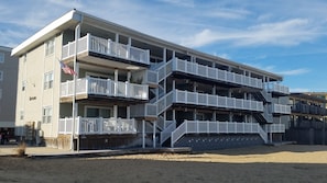 View from the beach - newly renovated decks