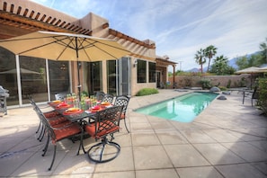 Lap pool with spa