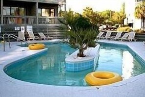 Lazy River in Front of Building