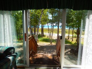 View from living room out to lake Huron