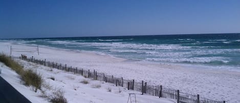 Beautiful sugar white sands and emerald water in the Crystal Beach neighborhood!