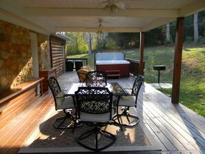 Back deck with hot tub added