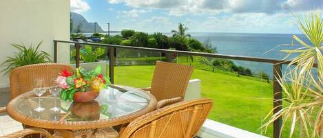 Enjoy the beauty of the North Shore of Kauai right from your lanai.