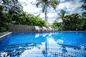 Privacy, privacy, privacy. Lush foliage surrounds the pool area.