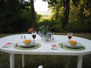 Dinner with Valley in the background