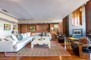 Large living area by pool table 