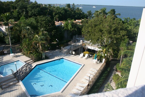View from the living room, 3rd bedroom and patio