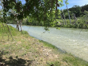 The cool waters of the Blanco River...Currently (9/1/23) the water is low.