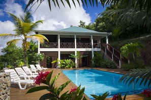 Upper and Pool level units at Villa Makambu.