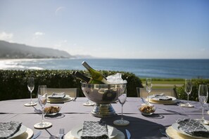 Outdoor Dining in Style by the Pool and The Sea