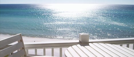 Welcome to your beach front vacation. 1 of 2 balconies overlooking amazing Gulf.