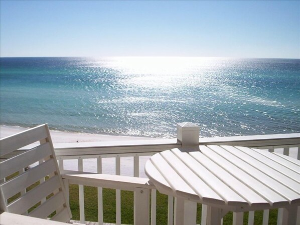 Welcome to your beach front vacation. 1 of 2 balconies overlooking amazing Gulf.