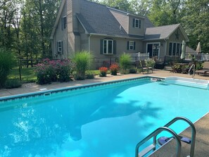 Private heated saltwater pool