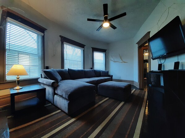 Brand new sleeper sofa sectional transforms into a comfortable queen bed.