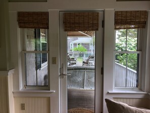 Sunroom door to access the covered porch.