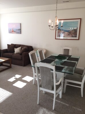 Dining room and living room area