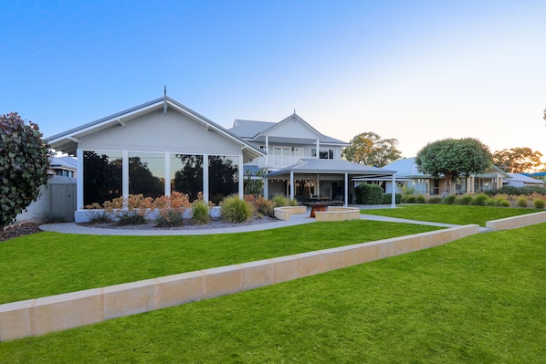 River side of the property with large alfresco
