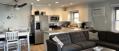 Beautiful new floors in living room & kitchen.