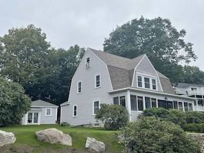 Front of house - street view (with detached rec room space in back)