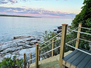 New stairs to the rocks and ocean.