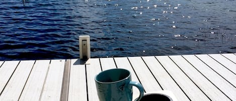Morning coffee on our private dock.